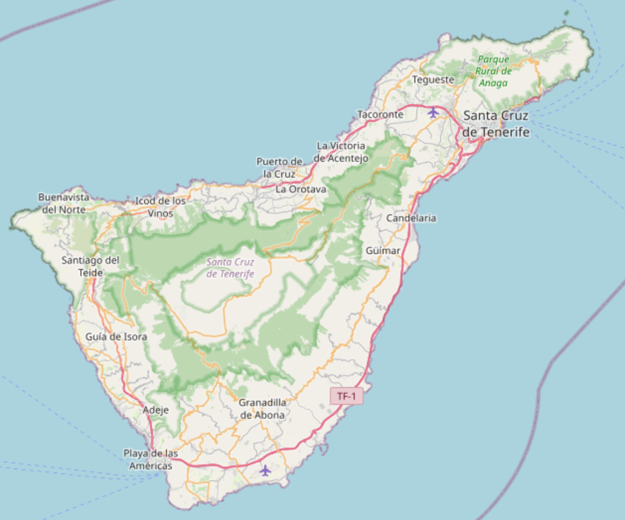 Tenerife's map